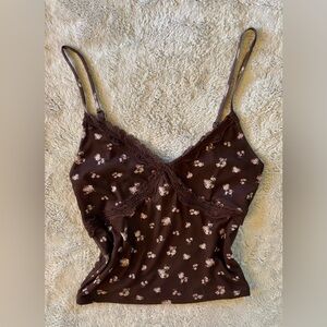 Full Tilt - Brown Floral Lace Chemise